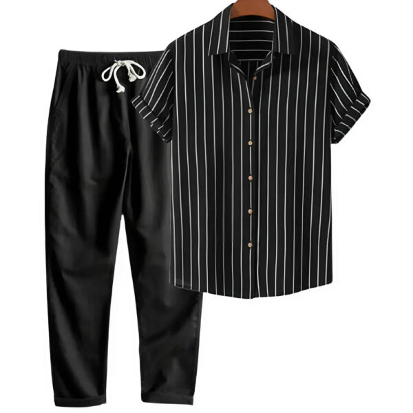 Printed Loose Short Sleeve Shirt Trousers Suit Men's Casual Suit – Image 6