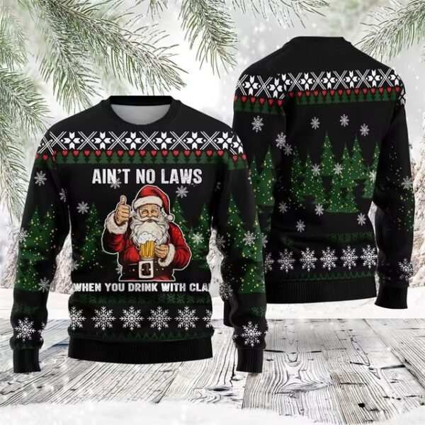 Santa Claus Funny Hip Hop 3D Digital Printing Top
