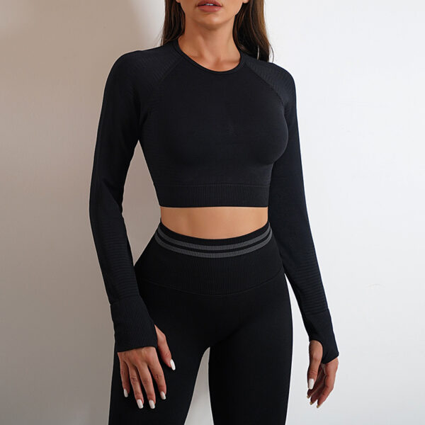 Seamless Yoga Pants Sports Gym Fitness Leggings Or Long Sleeve Tops Outfits Butt Lifting Slim Workout Sportswear Clothing – Image 4