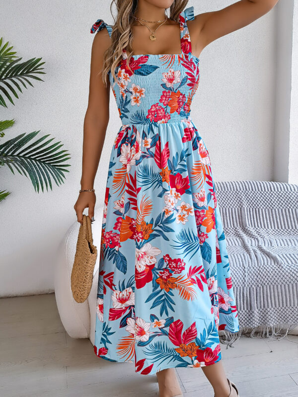 Flowers Print Suspender Corset Dress Ins Fashion Holiday Beach Long Dresses Summer Clothing For Women – Image 5