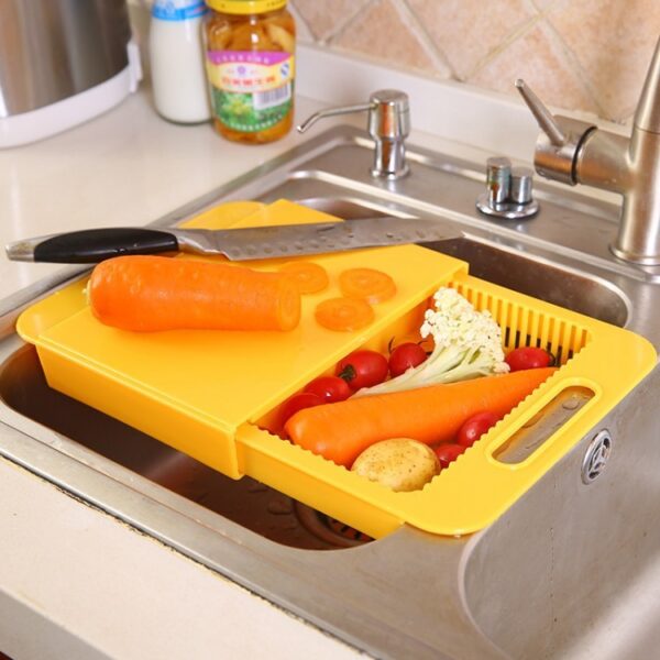 Multifunction Kitchen Chopping Blocks Sinks Drain Basket Cutting Board Vegetable Meat Tools Kitchen Accessories Chopping Board – Image 8