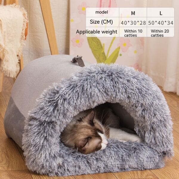 New Splice Portable Pet Nest Portable Autumn And Winter Warm Dog Nest Moisture-proof Long Fur Cat Nest Cross Border Pet Nest – Image 3