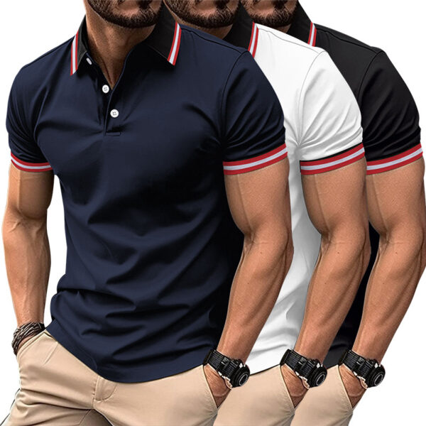 Rib Lapel Design Versatile T-shirt – Image 3